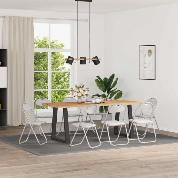 vidaXL Chaise pliante 8 pcs Blanc et Gris 48 x 43,5 x 81 cm