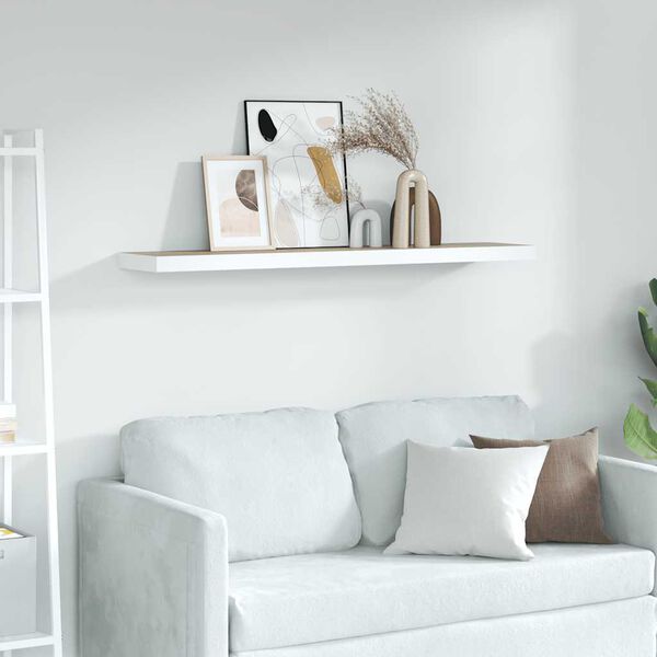 vidaXL &Eacute;tag&egrave;re flottante murale ch&ecirc;ne et blanc 80x23,5x3,8 cm MDF