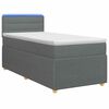 vidaXL Lit boxspring avec matelas Gris fonc&eacute; 90 x 190 cm Tissu
