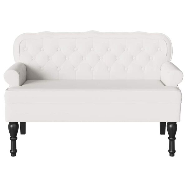 vidaXL Banc Chesterfield Blanc 119,5 x 64,5 x 75 cm Cuir synth&eacute;tique
