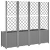 vidaXL Jardini&egrave;re avec treillis gris clair 160x40x140 cm PP