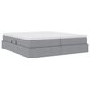 vidaXL Lit avec rangement et matelas Gris clair 200 x 200 cm Polyester