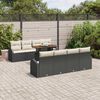 vidaXL Ensemble de canap&eacute; de jardin 9 pcs Noir Poly rotin
