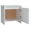 vidaXL Table de chevet blanc brillant 45x34x44,5 cm bois d&rsquo;ing&eacute;nierie