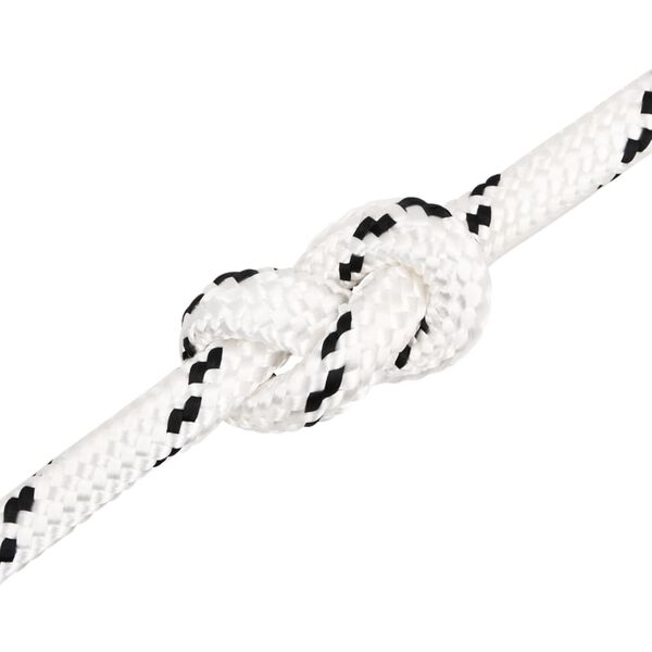 vidaXL Corde de bateau tress&eacute; Blanc 16 mmx25 m Polyester