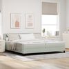 vidaXL Lit &agrave; ressort LED avec matelas Gris clair 200 x 200 cm Velours