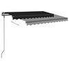 vidaXL Auvent r&eacute;tractable manuel avec poteaux 3,5x2,5 m Anthracite
