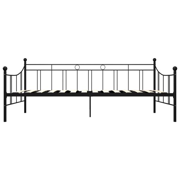 vidaXL Cadre de lit de repos sans matelas noir m&eacute;tal 90x200 cm