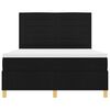 vidaXL Lit &agrave; ressort LED avec matelas Noir 140 x 200 cm tissu