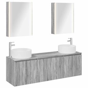 vidaXL Ensemble d'armoire de salle de bain 5 pc Sonoma gris