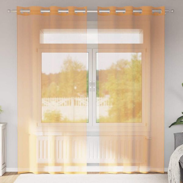 vidaXL Rideaux en voile avec &oelig;illets 2 pcs terre cuite