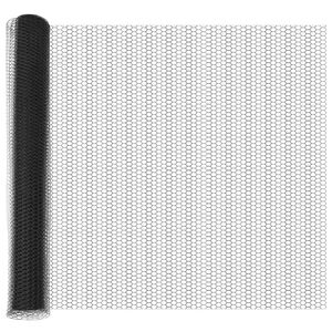 vidaXL Cl&ocirc;ture hexagonale avec poteau 25 x 1,4 m Gris Maille