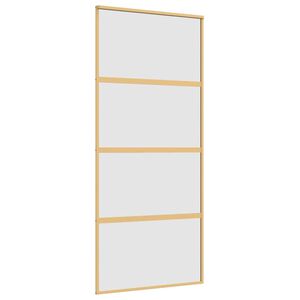 vidaXL Porte coulissante dor&eacute; 90x205 cm verre ESG d&eacute;poli et aluminium