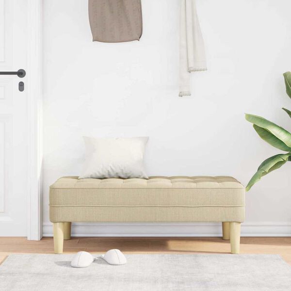 vidaXL banc Cr&egrave;me 113 x 57 x 39 cm tissu