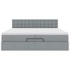 VidaXL Cadre de lit ottoman et matelas gris clair 200x200cm tissu