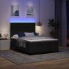 vidaXL Lit &agrave; ressorts avec matelas avec LED Noir 160 x 200 cm tissu