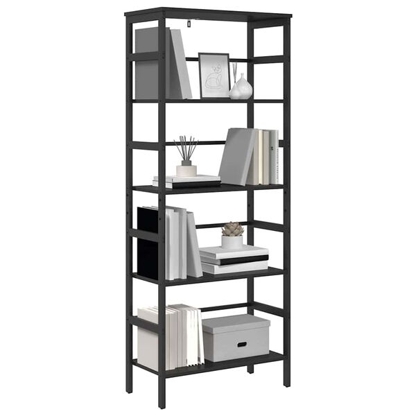 vidaXL &Eacute;tag&egrave;re Ch&ecirc;ne noir 60 x 29,5 x 149 cm Bois d'ing&eacute;nierie