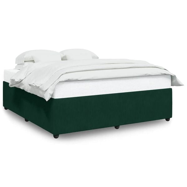 vidaXL Cadre de lit sans matelas vert fonc&eacute; 200x200 cm velours