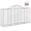 vidaXL Paniers &agrave; gabions arqu&eacute;s 4 pcs 200x50x100/120 cm fer galvanis&eacute;