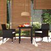 vidaXL Ensemble &agrave; d&icirc;ner de jardin avec coussins 3 pcs poly rotin noir