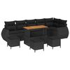 vidaXL Ensemble de canap&eacute; de jardin 10 pcs Noir Poly Rattan