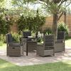 vidaXL Ensemble de salle &agrave; manger pour jardin 5 pcs Gris polyrotin