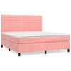 vidaXL Sommier &agrave; lattes de lit avec matelas Rose 160x200 cm Velours