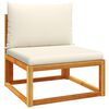 vidaXL Canap&eacute; de jardin sans accoudoirs avec coussins en bois d'acacia et rotin
