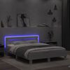 vidaXL Cadre de lit avec LED Blanc 152 x 203 cm Bois d'ing&eacute;nierie