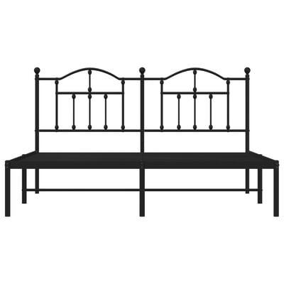 vidaXL Cadre de lit métal sans matelas avec tête de lit noir 183x213cm