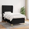 vidaXL Sommier &agrave; lattes de lit avec matelas Noir 90x200 cm Tissu
