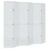 vidaXL Cloison de s&eacute;paration 6 panneaux blanc bois de paulownia massif