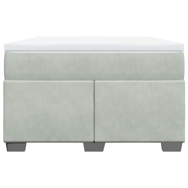 vidaXL Sommier &agrave; lattes de lit et matelas Gris clair 120x200cm Velours
