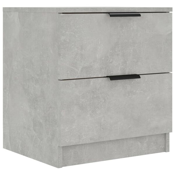 vidaXL Tables de chevet 2 pcs Gris b&eacute;ton Bois d'ing&eacute;nierie