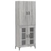 vidaXL Buffet haut Sonoma gris 69,5x34x180 cm Bois d'ing&eacute;nierie