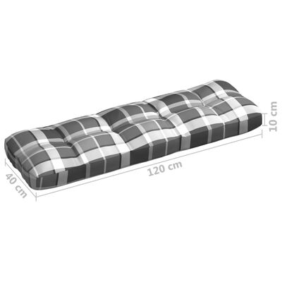 vidaXL Coussins de canapé palette lot de 7 Motif à carreaux gris