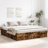 vidaXL Cadre de lit sans matelas ch&ecirc;ne fum&eacute; 200x200 cm