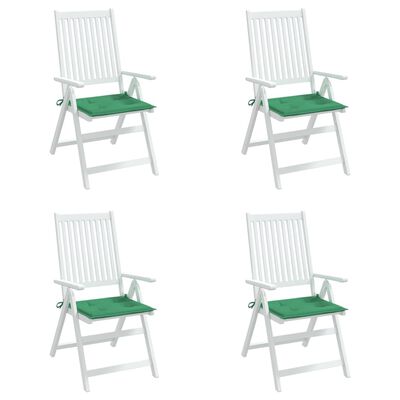 vidaXL Coussins de chaise jardin lot de 4 vert 50x50x3 cm tissu oxford