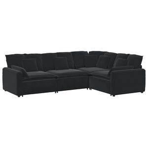vidaXL Canap&eacute; modulable avec coussins velours bleu