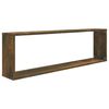 vidaXL &Eacute;tag&egrave;res murales cubiques 2 pcs Ch&ecirc;ne fum&eacute; 100x15x30 cm