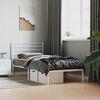 vidaXL Cadre de lit m&eacute;tal sans matelas avec t&ecirc;te de lit blanc 75x190cm