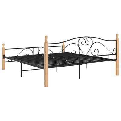 vidaXL Cadre de lit sans matelas noir métal 200x200 cm