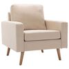 vidaXL Fauteuil Cr&egrave;me Tissu