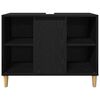 vidaXL Ensemble de mobilier de salle de bain avec stockage 3 pcs Noir