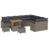 vidaXL Ensemble de canap&eacute; de jardin avec coussin 12 pcs Gris