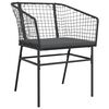 vidaXL Ensemble &agrave; manger de jardin et coussins 5 pcs noir rotin verre