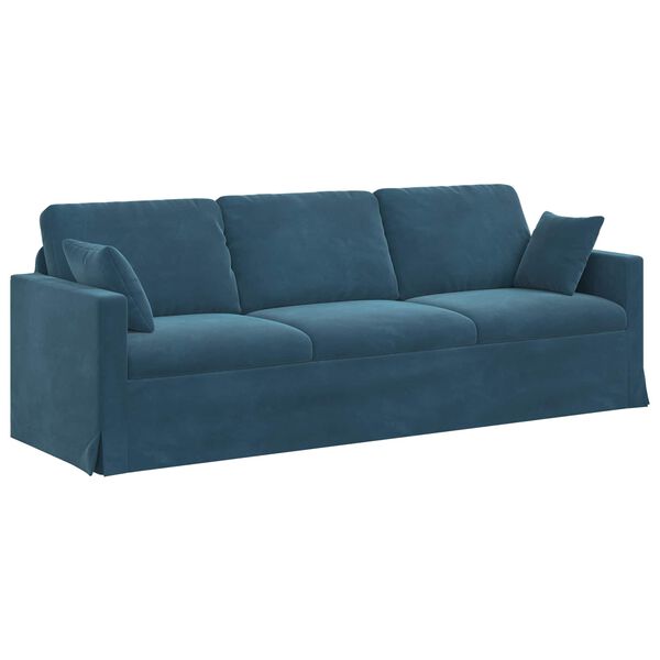 vidaXL Canap&eacute; Bleu 228 x 78 x 80 cm Velours