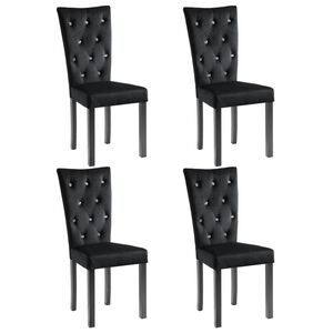 vidaXL Chaises &agrave; manger lot de 4 Noir Velours