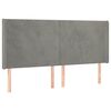 vidaXL T&ecirc;te de lit avec oreilles Gris clair 203x16x118/128 cm Velours