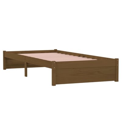 vidaXL Cadre de lit Marron miel Bois massif 90x190 cm Simple